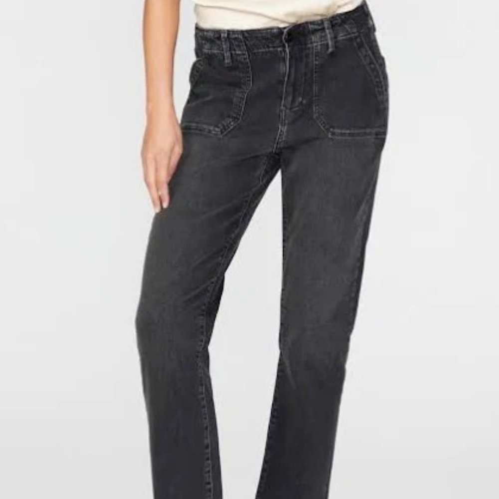 PAIGE Women's Mayslie Straight Ankle Faded Stone Size 26.